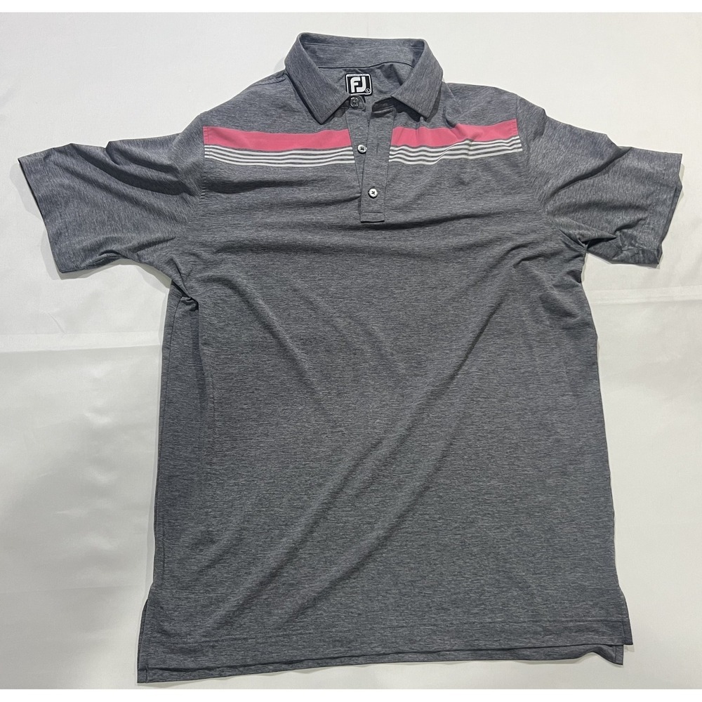 FootJoy Polo Shirt Mens Large Gray Athletic‎ Fit Golf Casual Performance